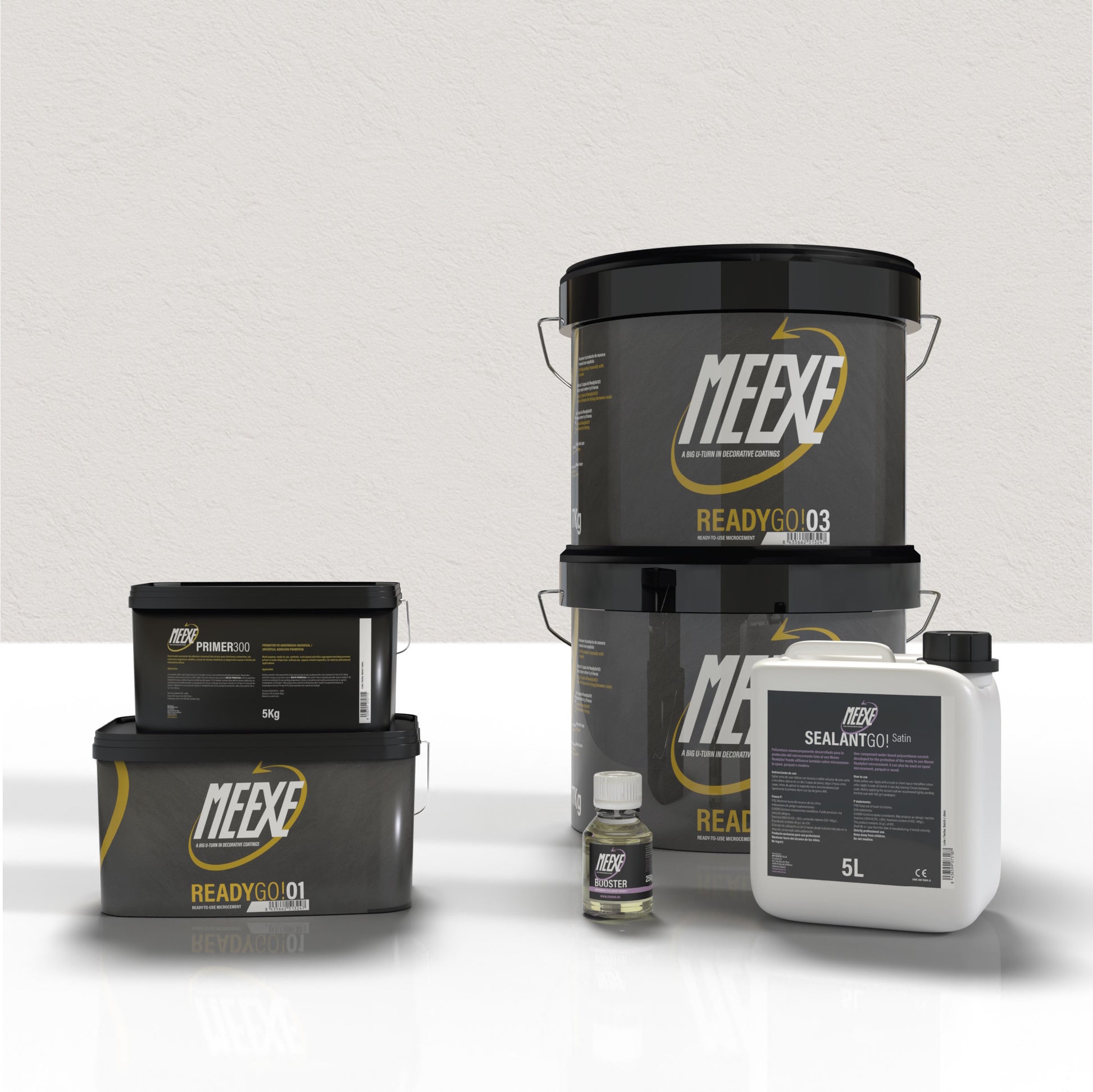 Kit microcemento 20m2 Meexe Ready Go! Blanco Roto Satinado
