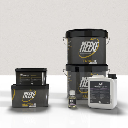 Kit microcemento 20m2 Meexe Ready Go! Blanco Roto Satinado