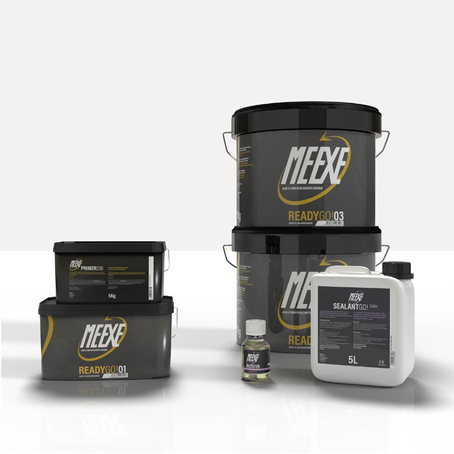 Kit microcemento 20m2 meexe ready go! Blanco satinado